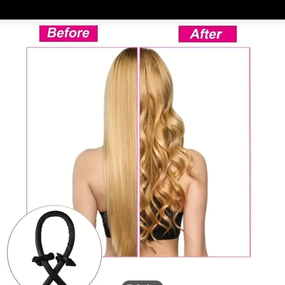 NWT Lot 2 Pink & Leopard print No-Heat Curling Kit Heatless Curls